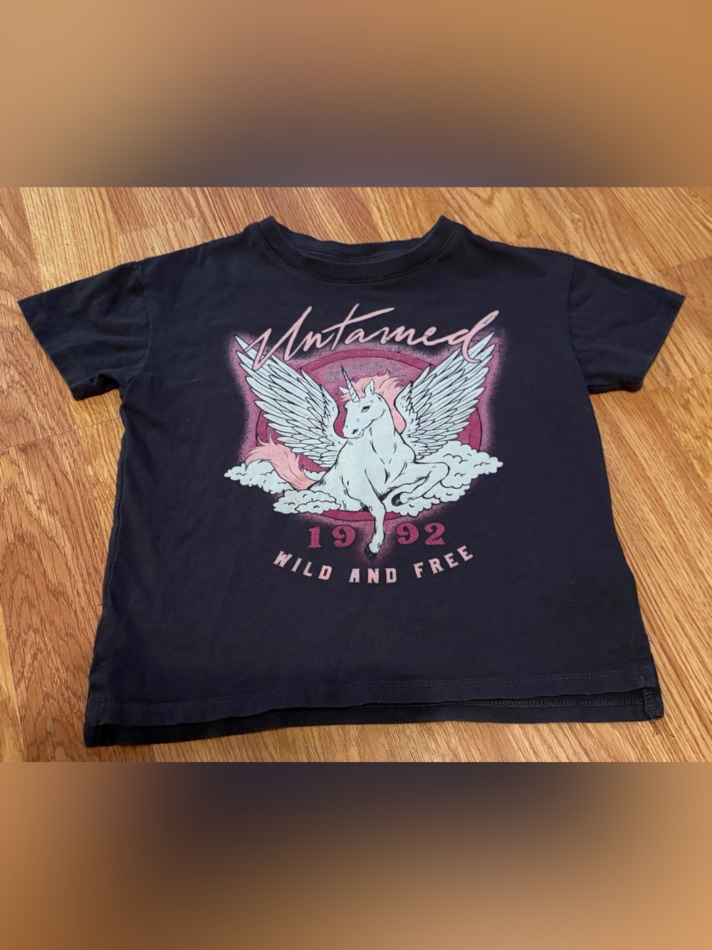 Cotton On Kids Untamed Unicorn Graphic Tee Size 5 Black